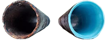 before and after Nu Drain lining